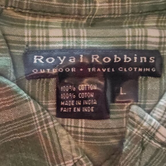 Royal Robbins Outdoor Travel Short-Sleeve Button-Up Shirt L Vaca Cotton Mens - Picture 11 of 11